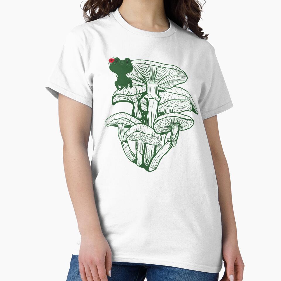 Little  Green Frog on Mushroom- Frog by DowDesigns