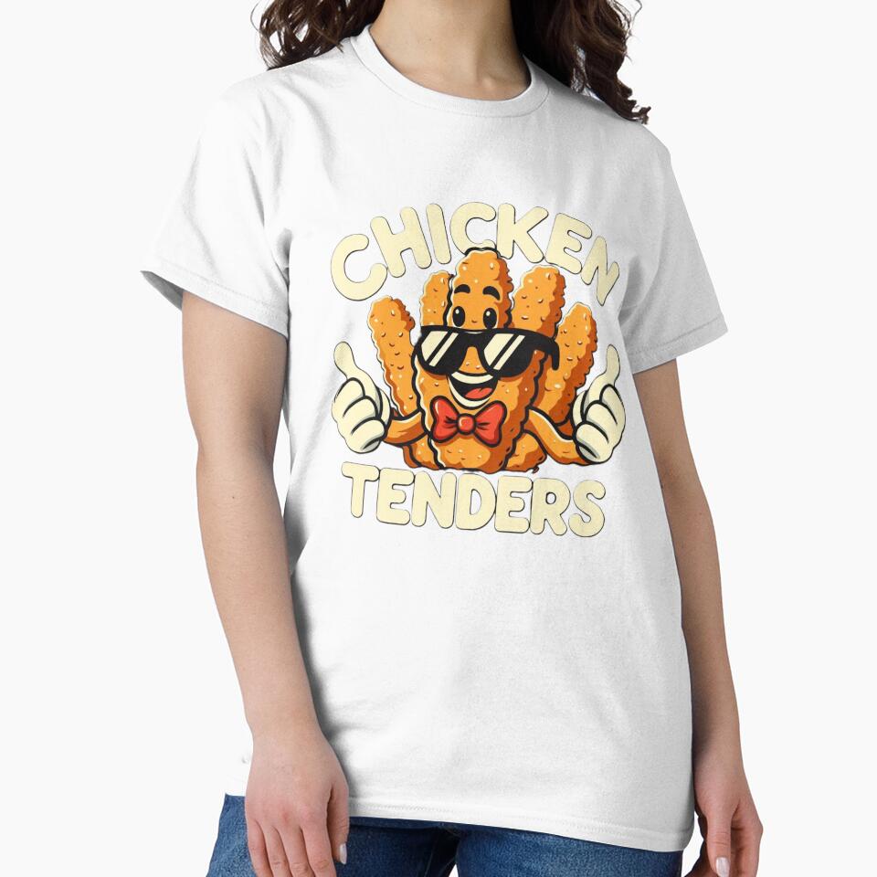 Cool Chicken Tenders Cartoon Mascot Distressed Retro Art by Zoo-Moo