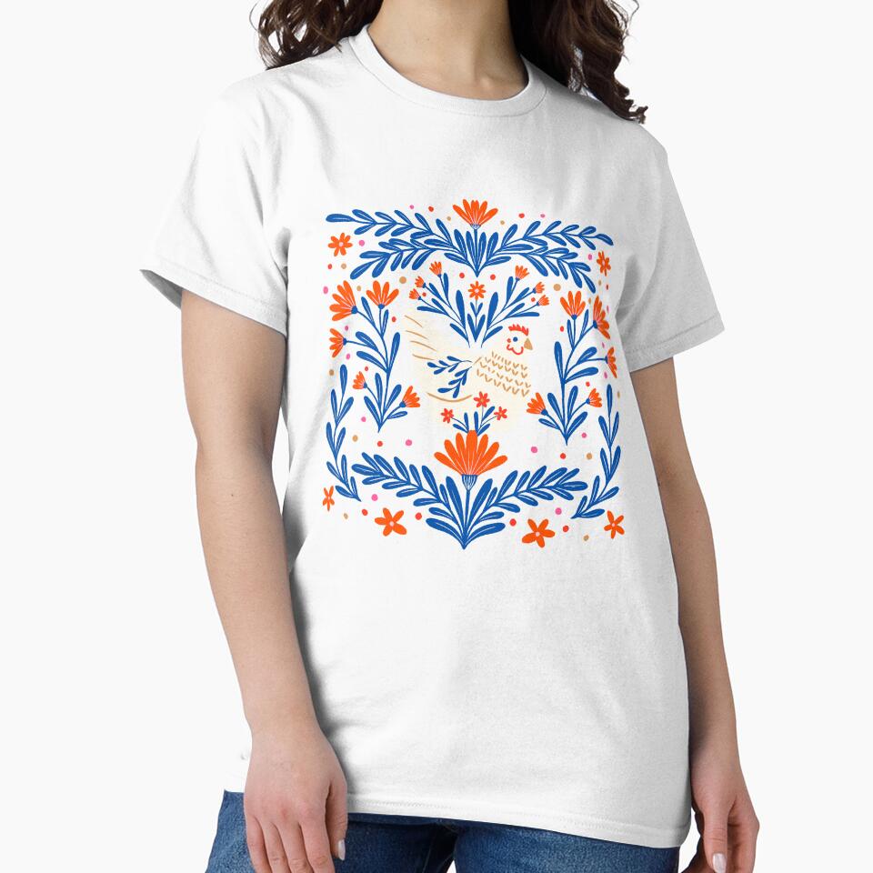 Blooming Chicken - blue and orange by wackapacka