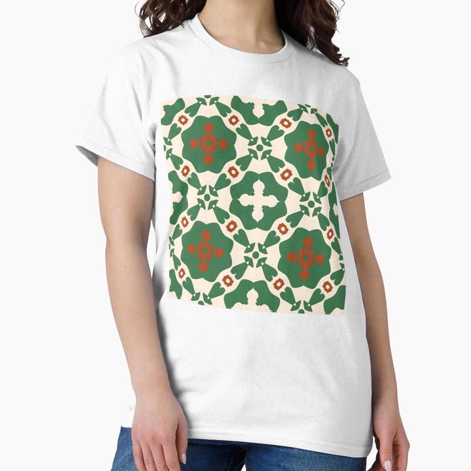 Aesthetic MATCHA Mosaic Beautiful Pattern pattern with flowers green by Catophile