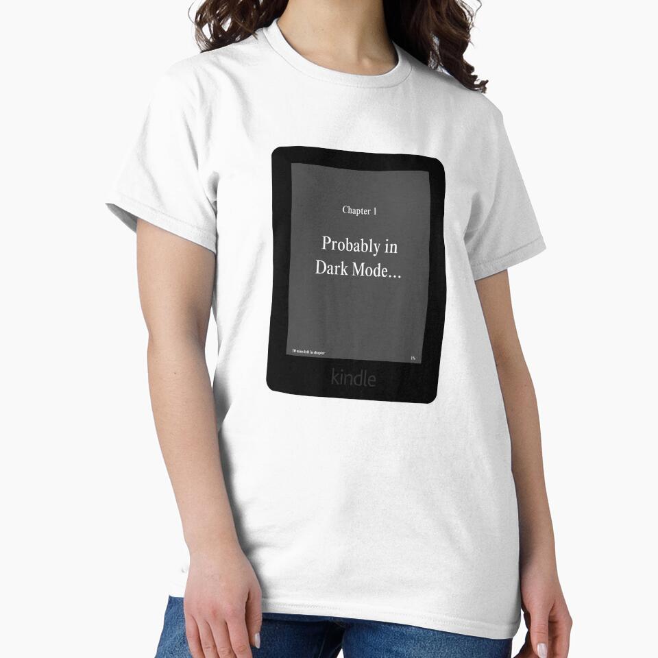 "Probably In Dark Mode" Kindle Ereader Sticker by BecomingBookish