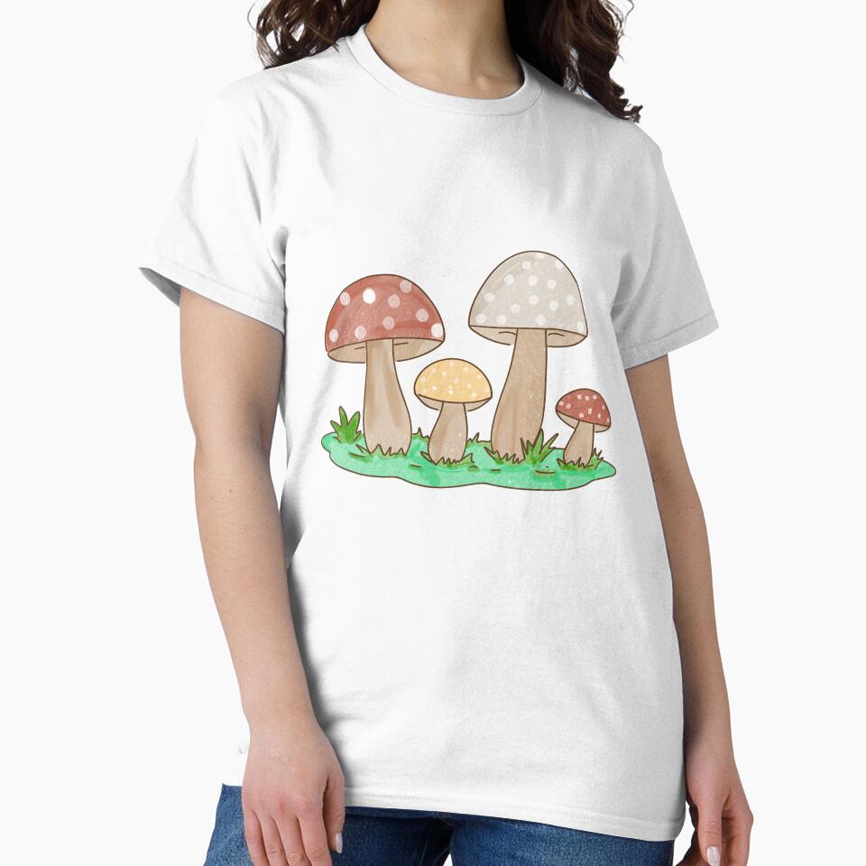Rooted in Dirt: Mushroom and Leaf Doodle Pattern by MARIANNE LIM