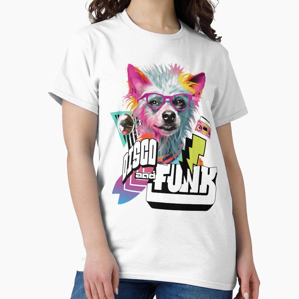 DISCO & FUNK - Disco Dog Funkster (white) by Discothreadz