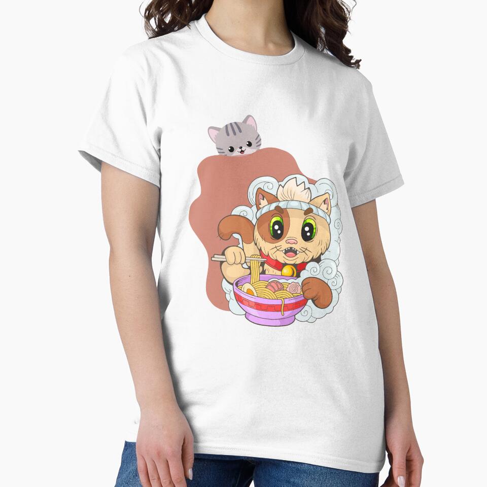 Cute cat eating ramen by jpn insprd