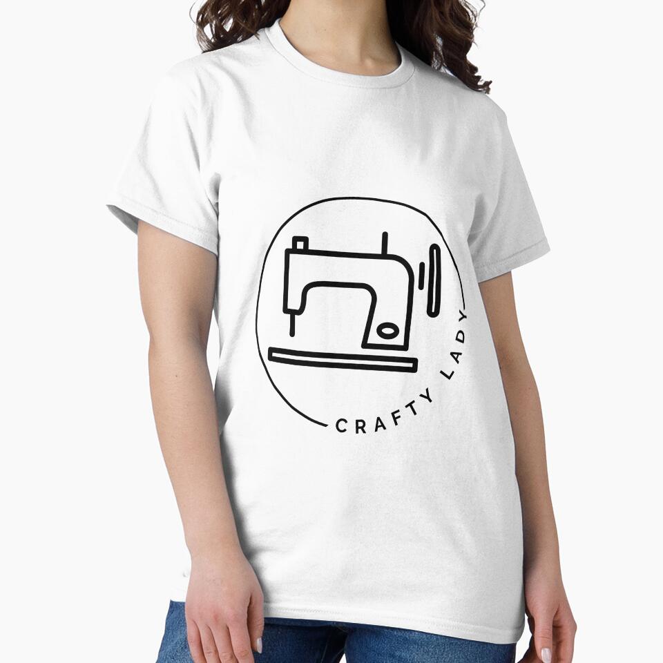 Crafty Lady sewing machine design by PaperViewStore