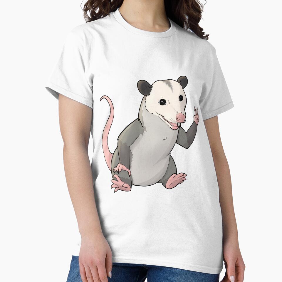 Opossum waving the peace sign by Mehu