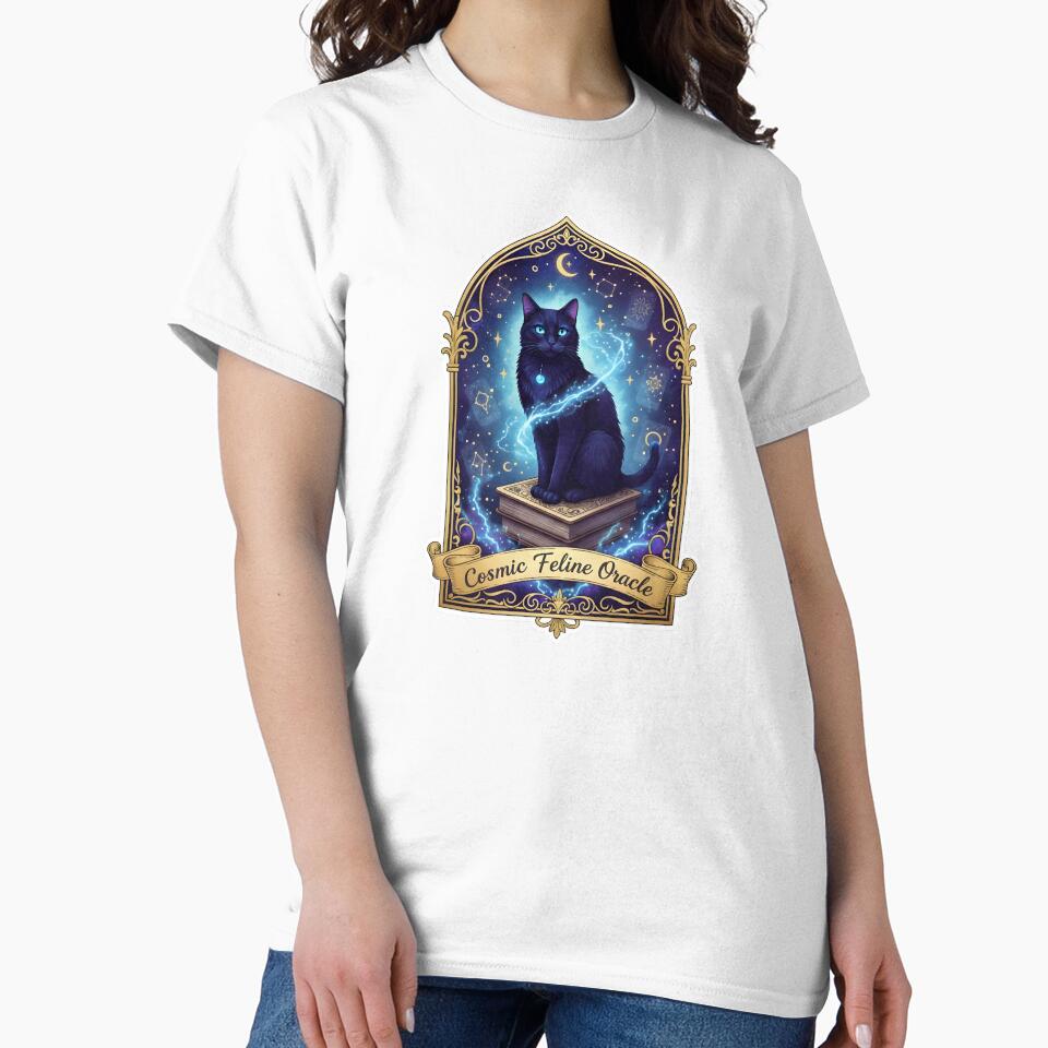 Cosmic Feline Oracle - Mystical Black Cat & Tarot Cards by ArtCrafter13