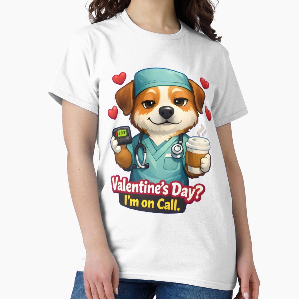 Valentine’s Day? I’m on Call – Funny Dog Veterinarian Valentine Design by Bettybee00