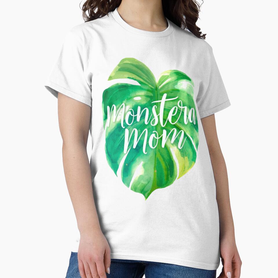 Monstera Mom Watercolor Design – Albo Variegata Leaf Art for Plant Lovers by Fredster1966