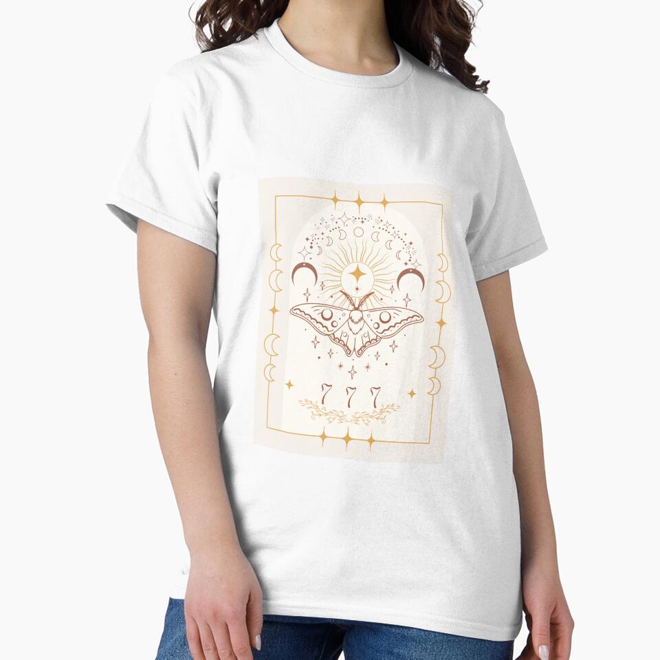 Angel Number 777 Whimsical Celestial Moth Design by Chiefiechanga
