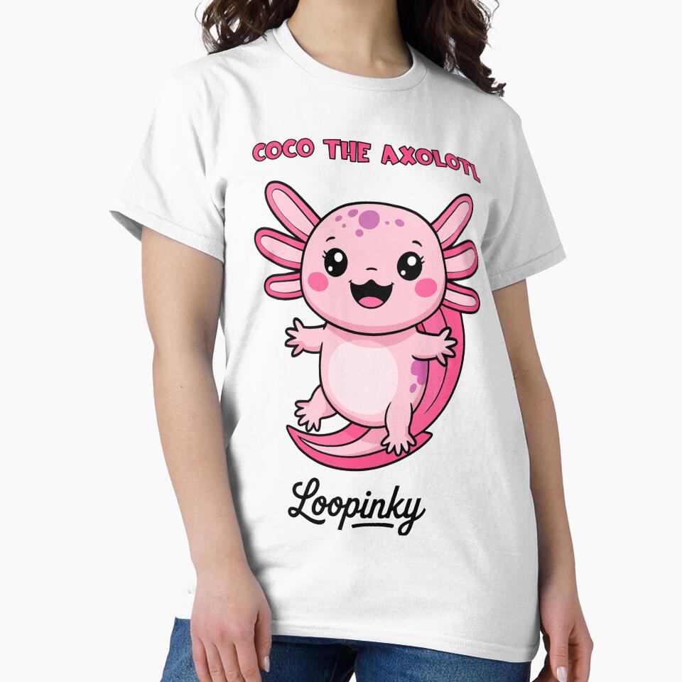 Hug Me! by Coco the Axolotl– Cute Pink Axolotl by LOOPINKY by LOOPINKY Calligraphy and coloring books