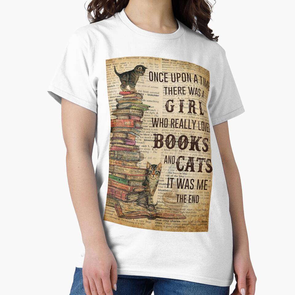 Once upon a time there was a girl who really loved books and cats by NanLeArt