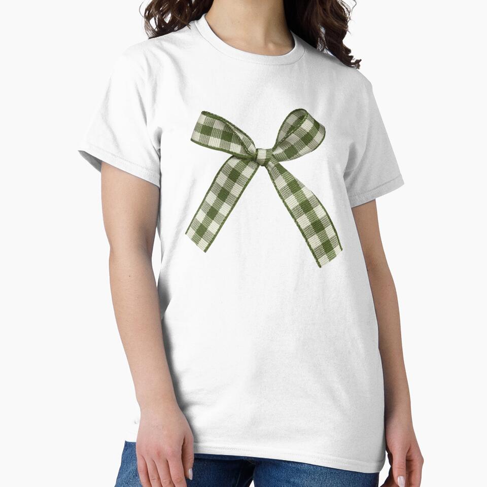 green gingham bow by teethfairy