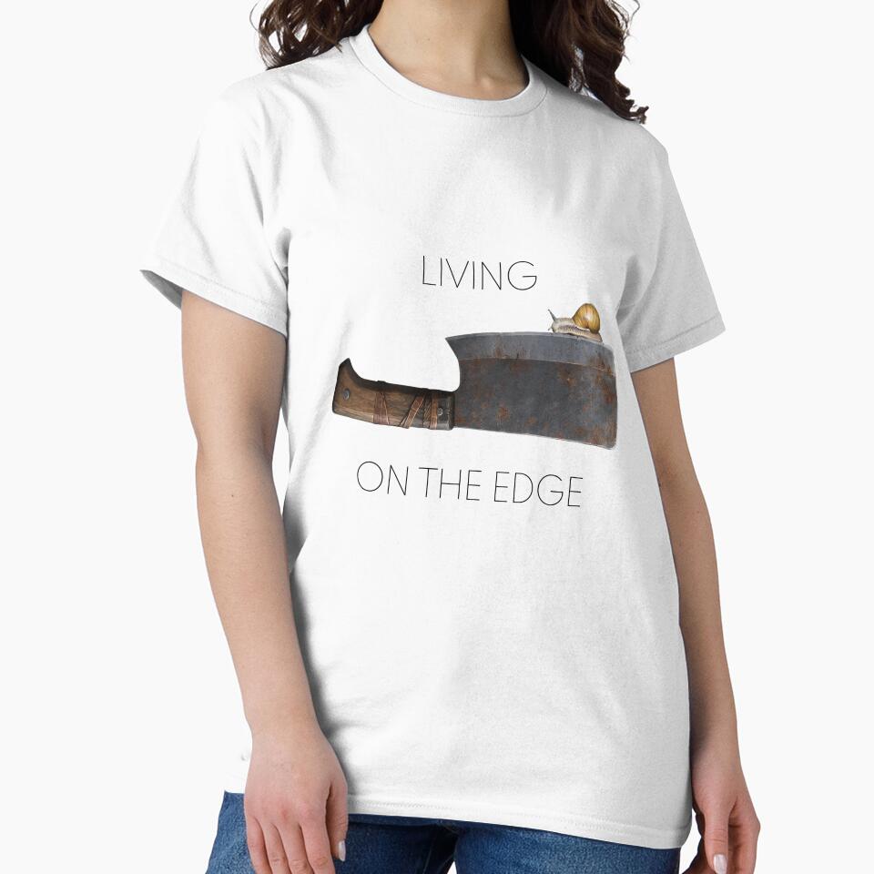 living on the edge, motivational poster, snail on cleaver by Rude Distractions