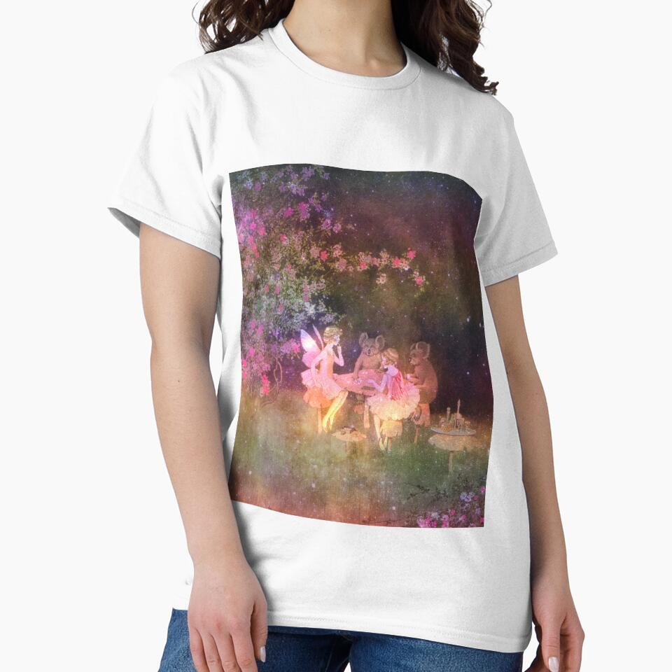 Vintage Art : Fairies and Koala Picnic : Pastel Rainbow Edition by Shloo