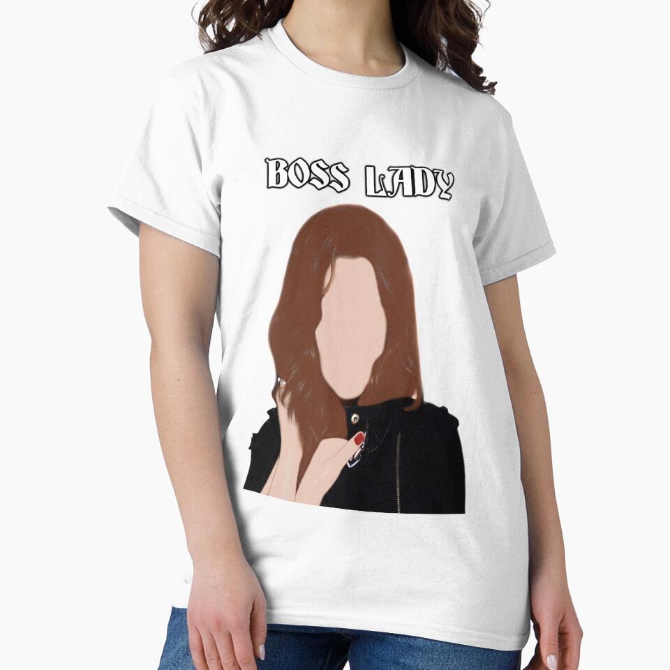BOSS LADY Straight Text (WHITE) by uruadhikari1020