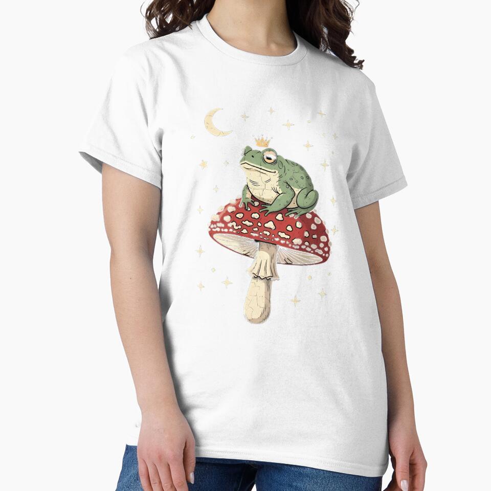 Frog Prince on a Mushroom by Linework Studio