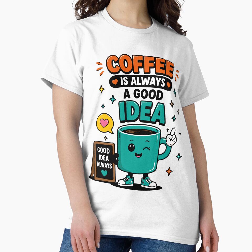 Coffee Is Always A Good Idea Funny Quote by Gift Phrase Studio