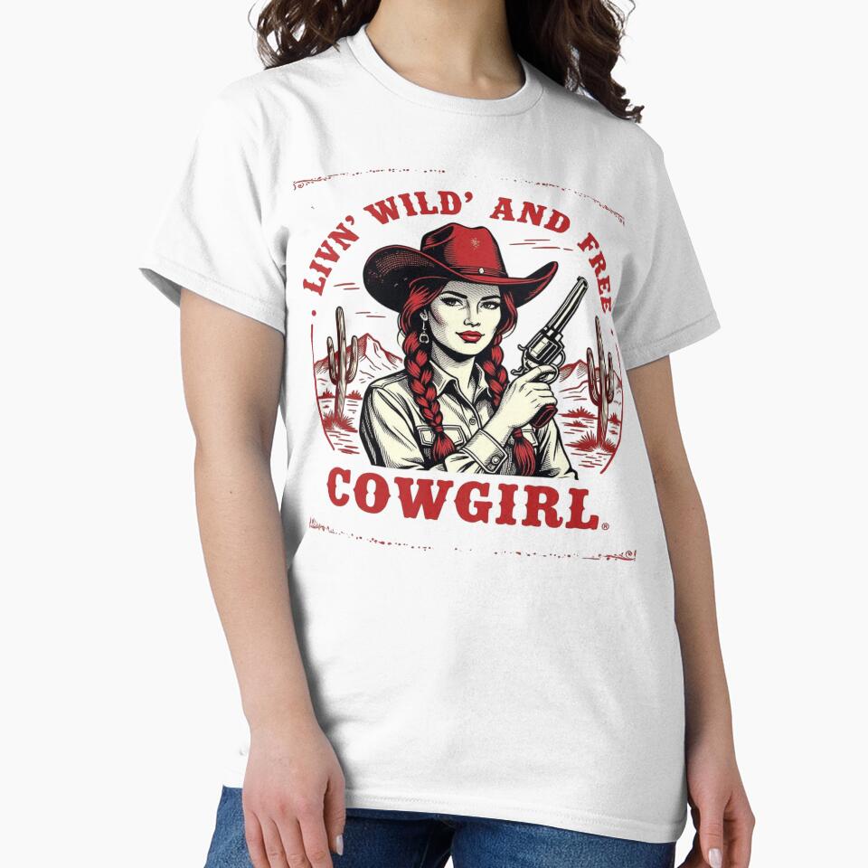 Vintage western cowgirl t-shirt by zakarov27