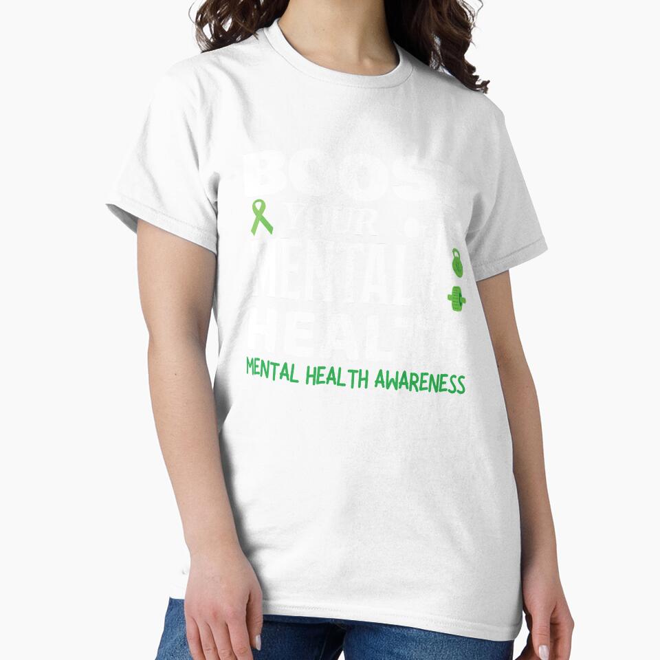 Boost Your Mental Health - Mental Health Awareness-White by OwlCanvas