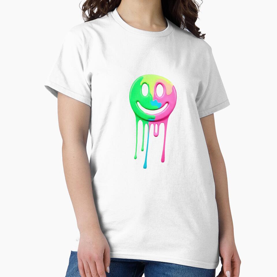 Trippy Melting Smiley Face | Neon Psychedelic Drip by Abhishek437