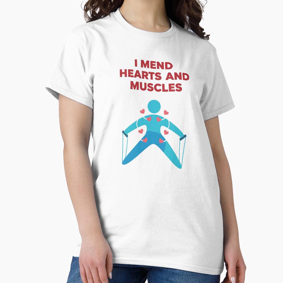 I Mend Hearts and Muscles Physical Therapist Valentine Design by Muzgle