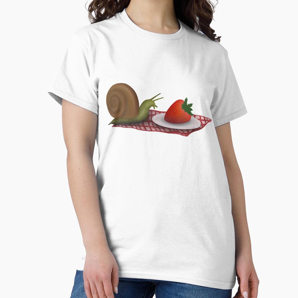 Snail picnic with strawberry by Sootgremlinss