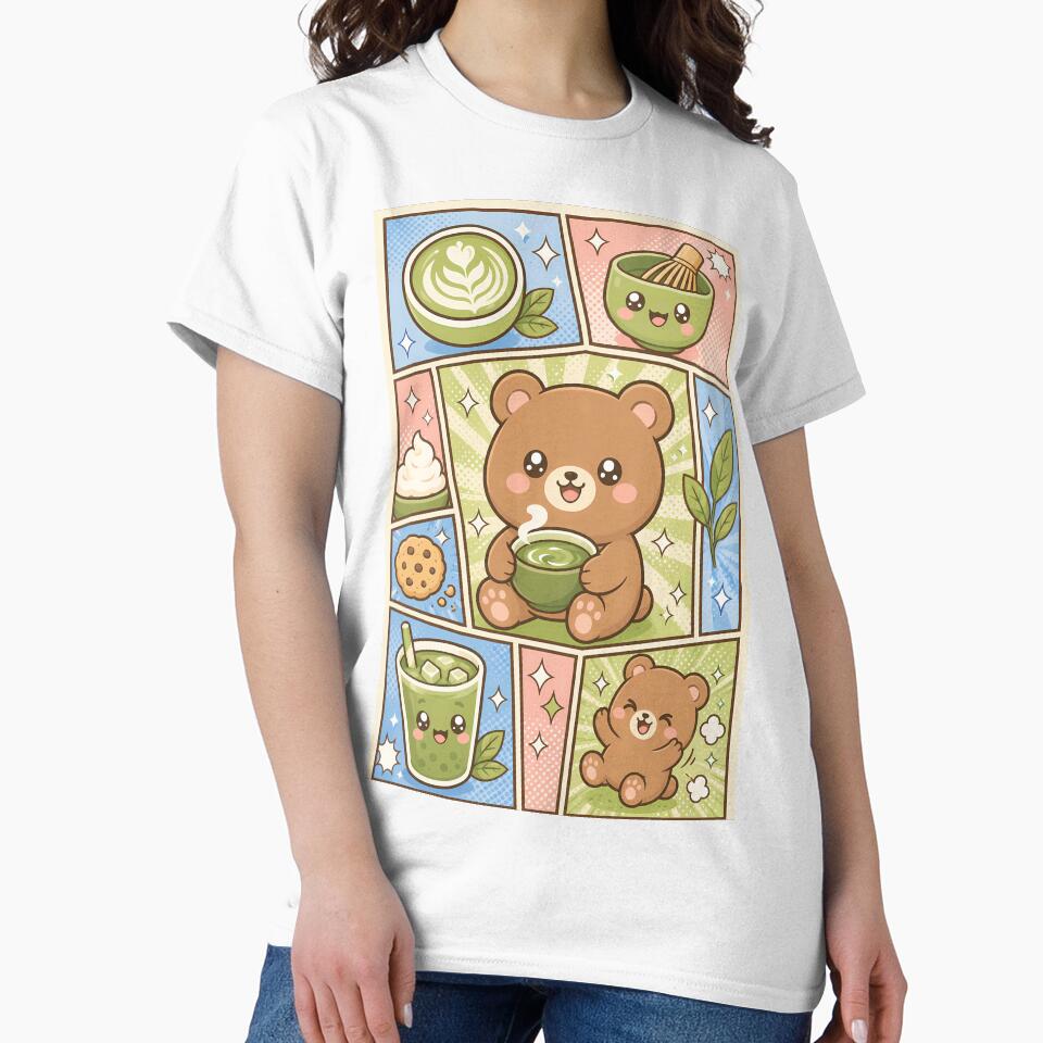 Kawaii Bear Matcha Tea Pop Panels by Magmashup