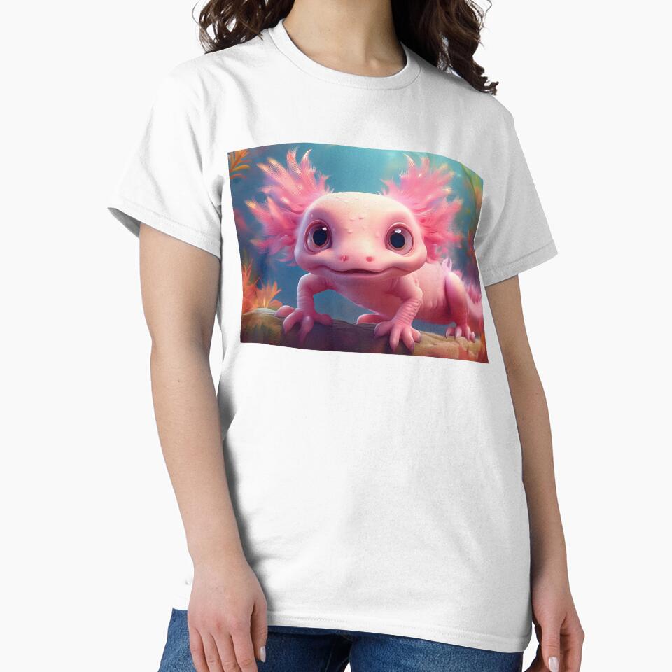 pink , fluffy axolotl by Photogold Photo Gifts