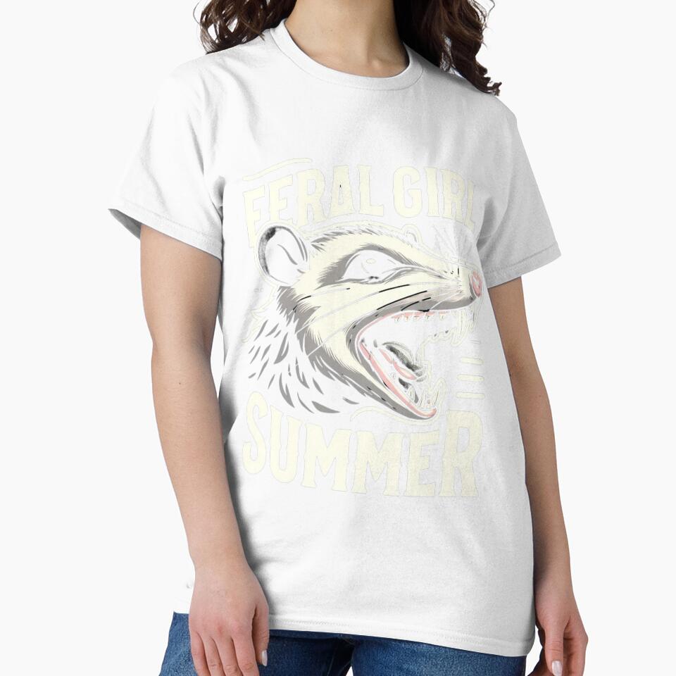 Feral Girl Summer Opossum Vintage Design by HubbyDesignz