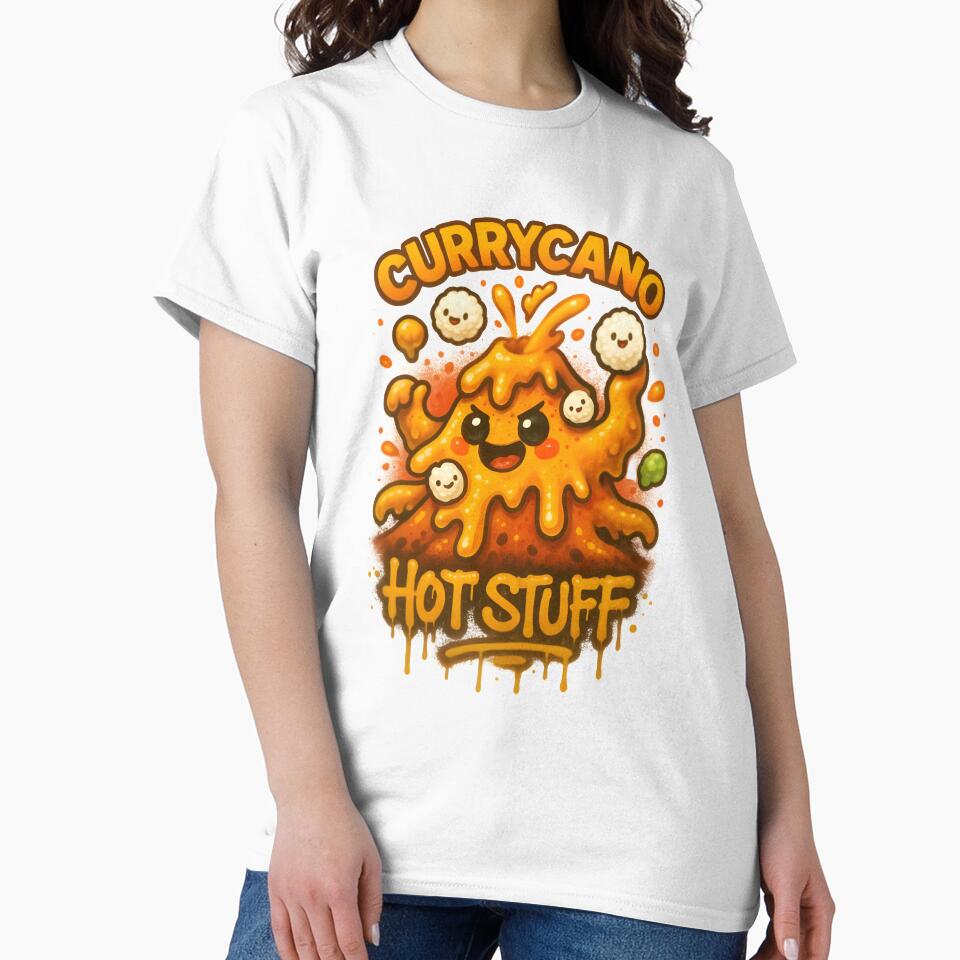 Currycano – Spicy Volcano Food Monster Tee by Snackwear Apparel