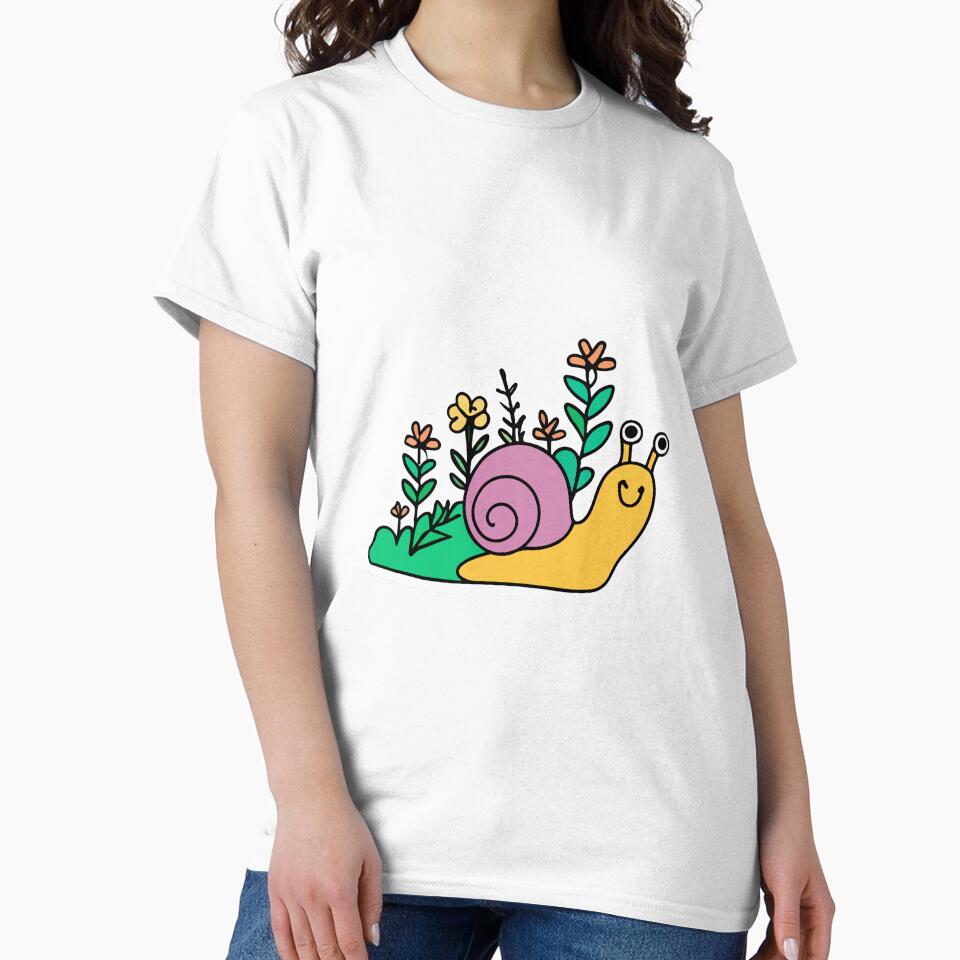 Charming Snail with Tiny Garden Storybook Illustration by NiftyWrx