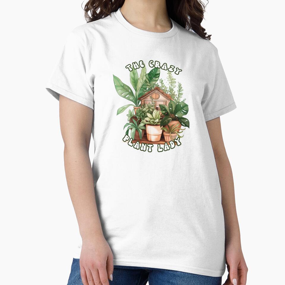 The Crazy Plant Lady T-Shirt | Earthy Boho Houseplant Tee by jtDigital + StrangeFolk