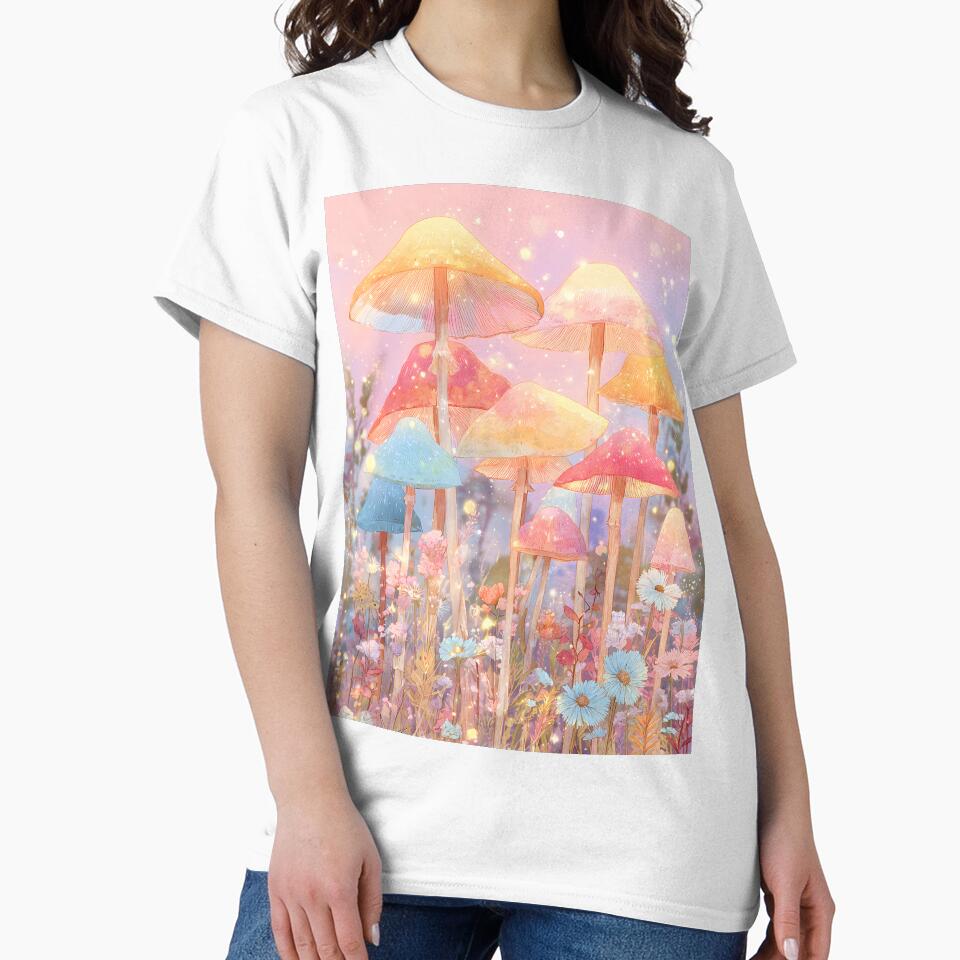 Light Whimsical Pastel Mushrooms & Flowers by MedicinalMushies