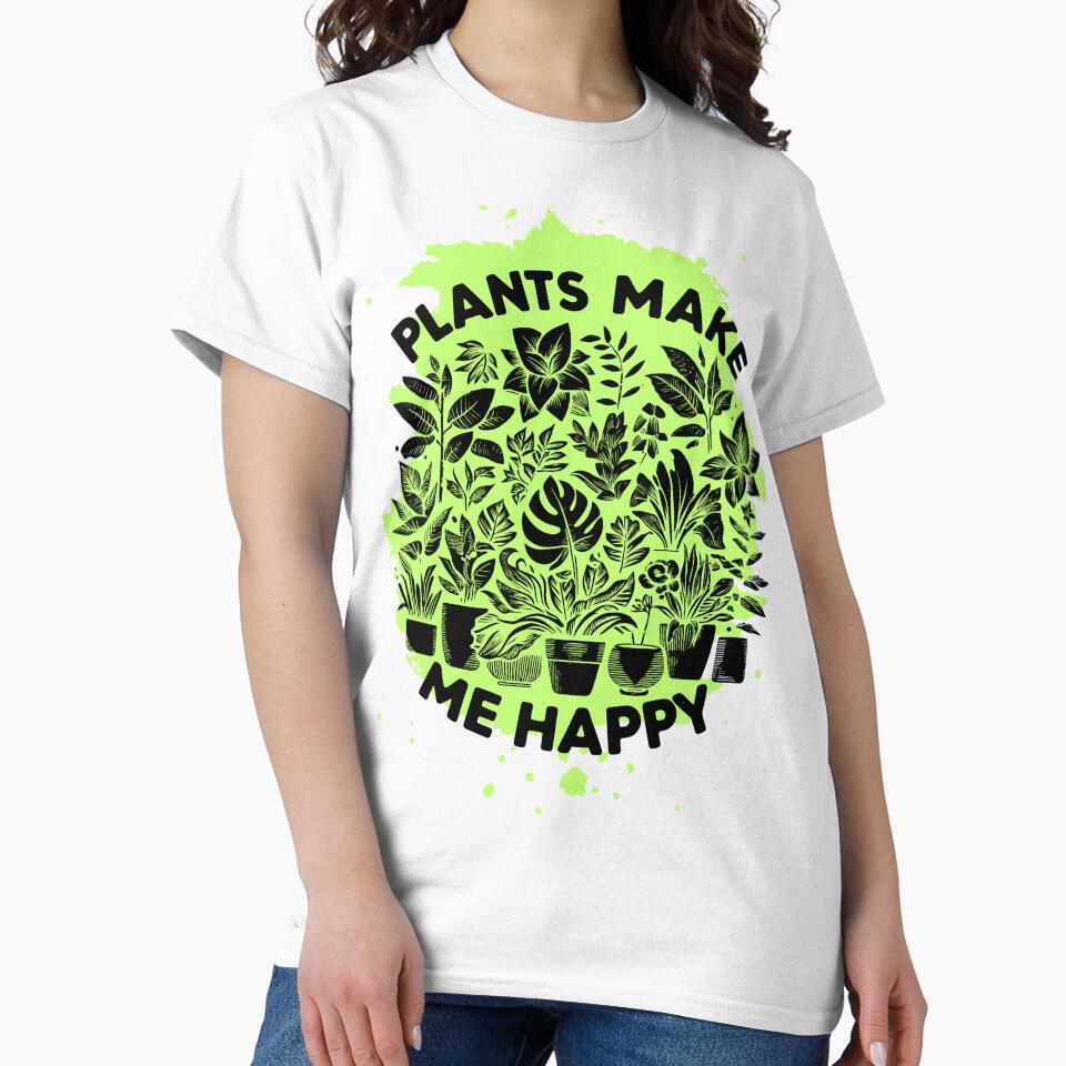 Plants Make Me Happy Botanical Design by Plantinum