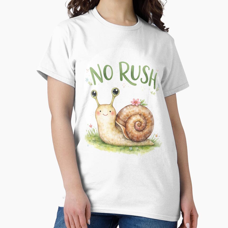 No Rush – Slow is also a pace – Cute snail illustration by Art by M.H.