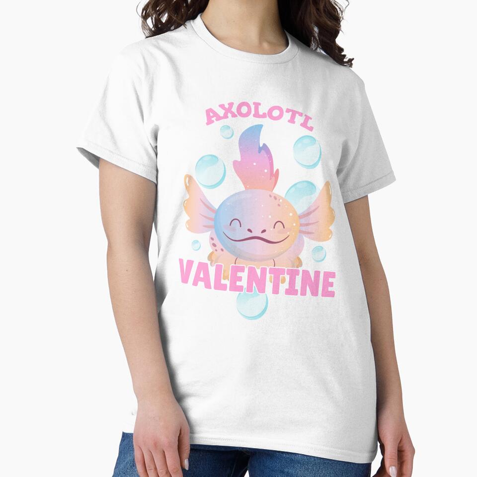 Axolotl Valentine - Enchanting Axolotl Valentine by Fede Prints