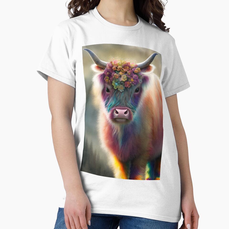 Rainbow Baby Highland Cow by Tau Tia L Douglass