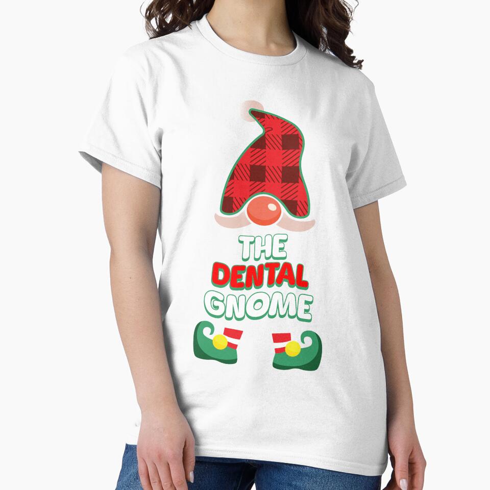The Dental Gnome: Buffalo Plaid family Matching Christmas Gift by NexaArts