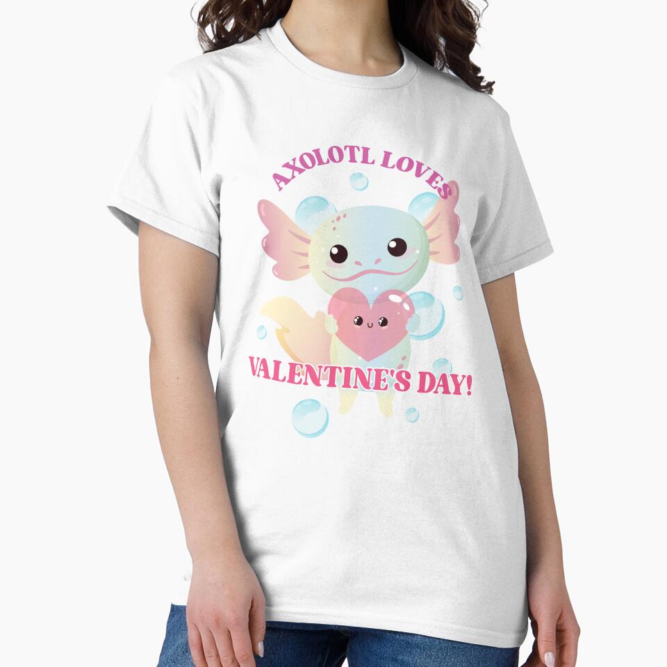 Axolotl Loves Valentine's Day! - Axolotl Valentine's Day Playful by Fede Prints
