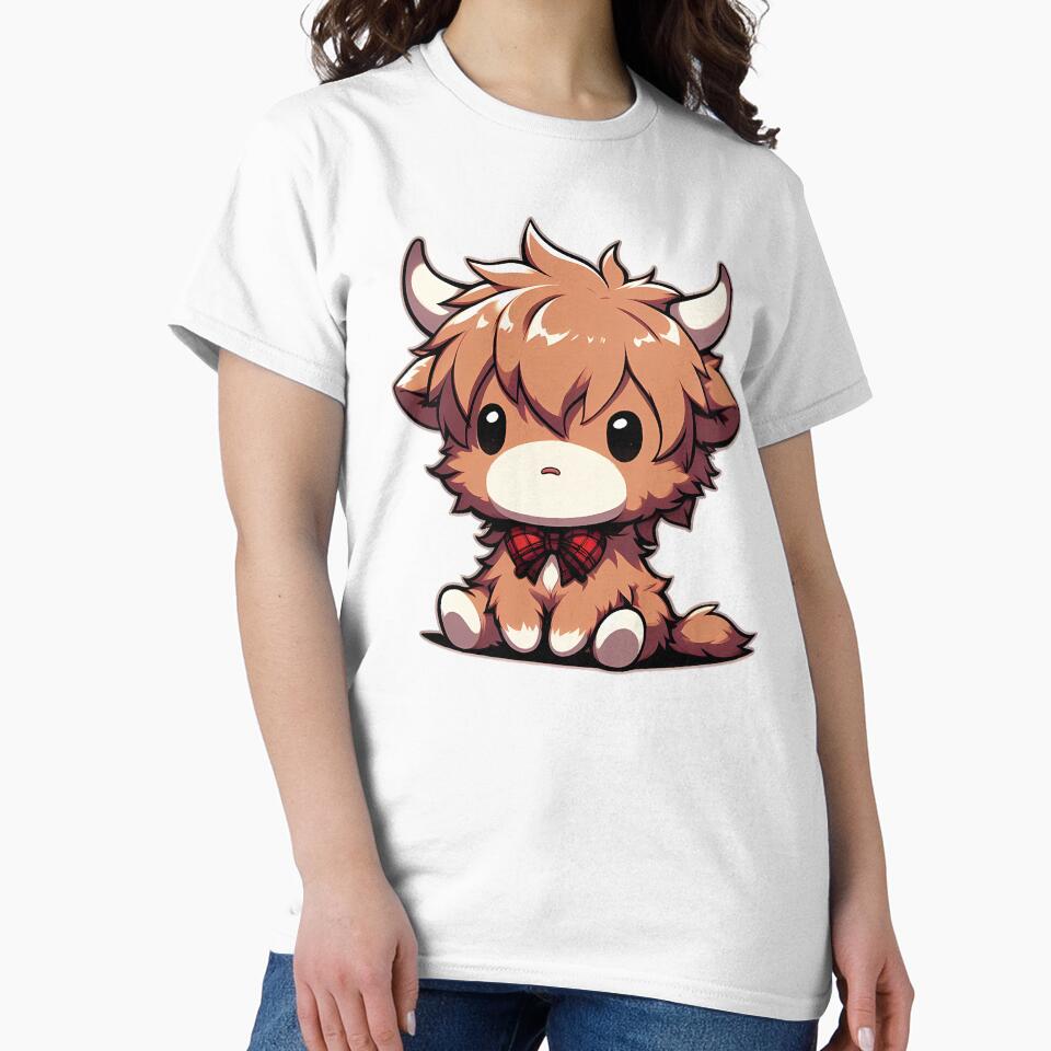 Fluffy Baby Highland Cow by Funny Vintage Stickers And T-Shirts