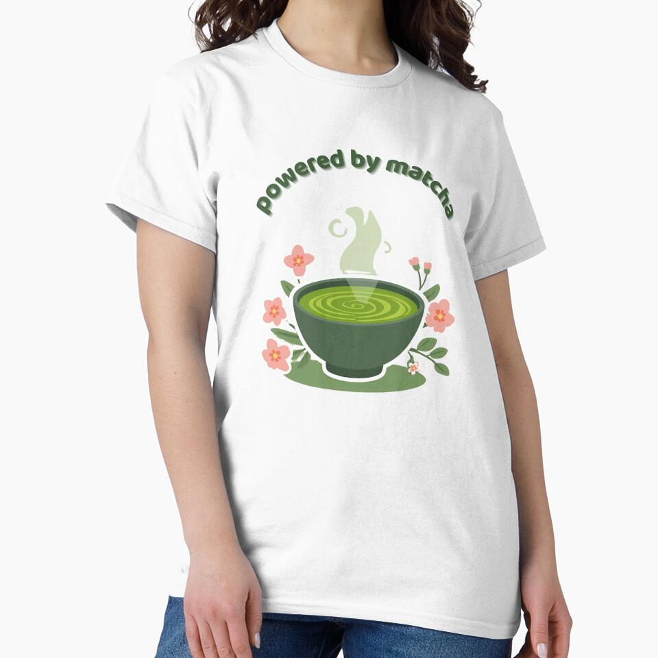 Cute Matcha Cup Graphic – ‘Powered by Matcha’ Illustration by Joy & Art