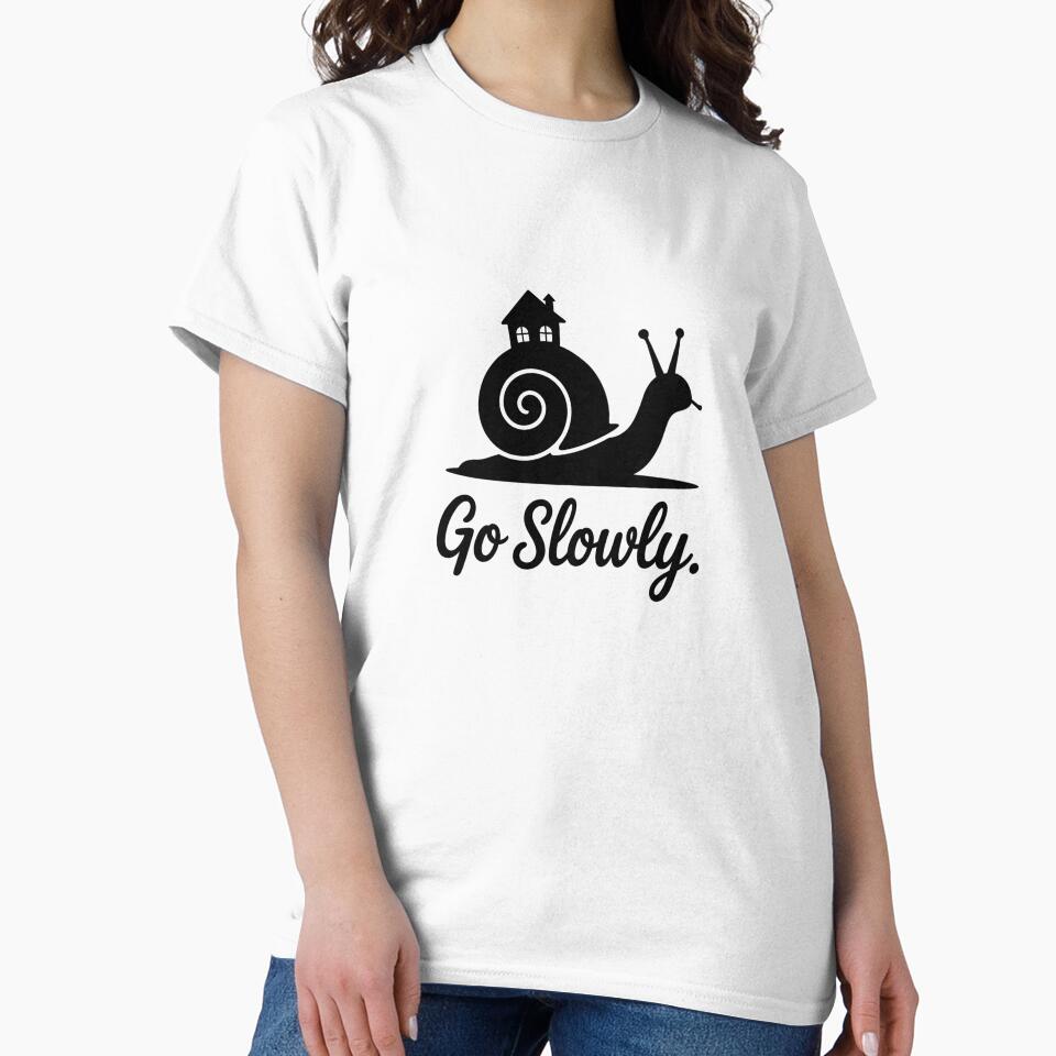 Go Slowly Snail Silhouette Minimalist Calm by Linnea-Arts