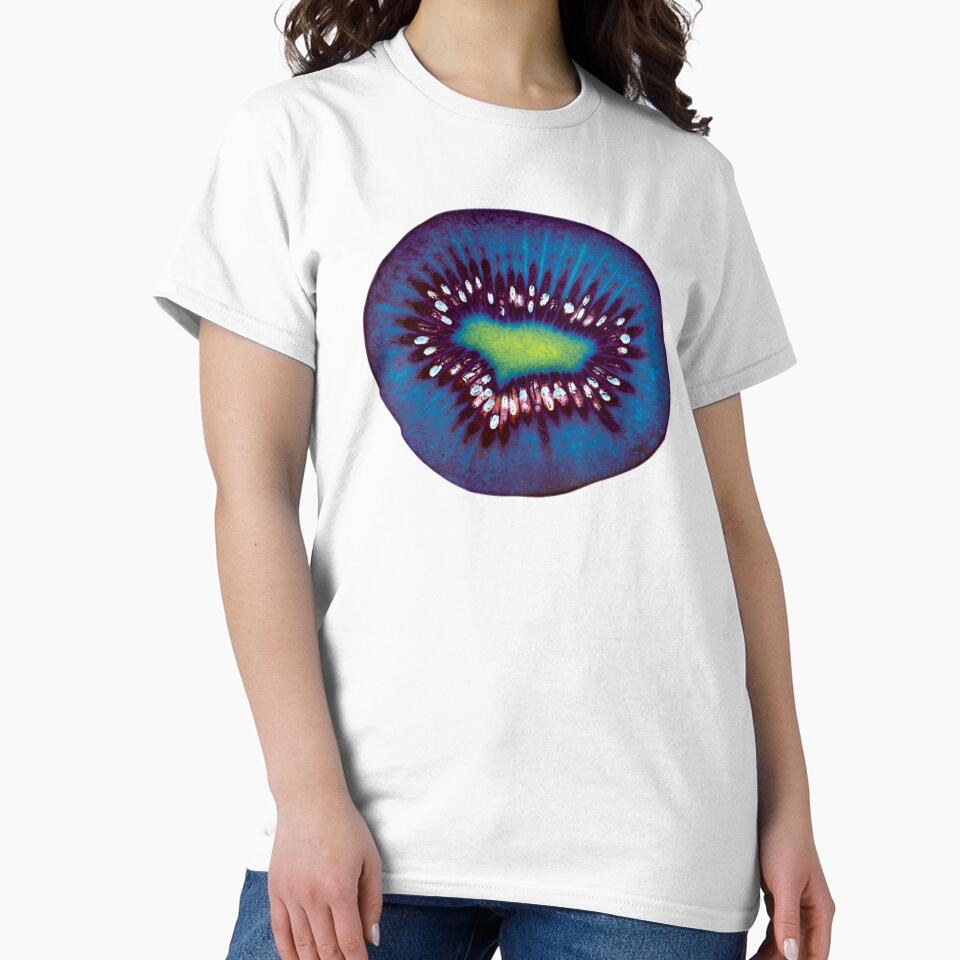 Bold Psychedelic Kiwi Slice Pattern on Lime Green Background by Fabulosa Designs