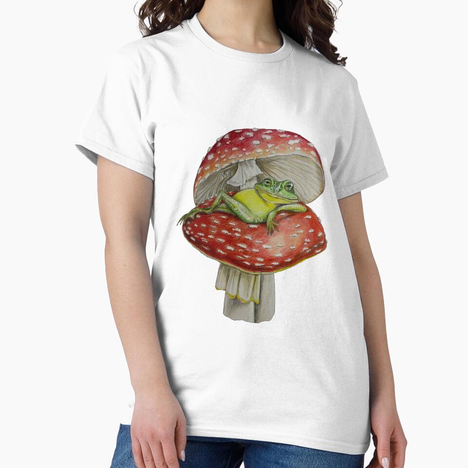 Frog on a mushroom ‘paint me like your French ladies’ by TraceyEvansArt