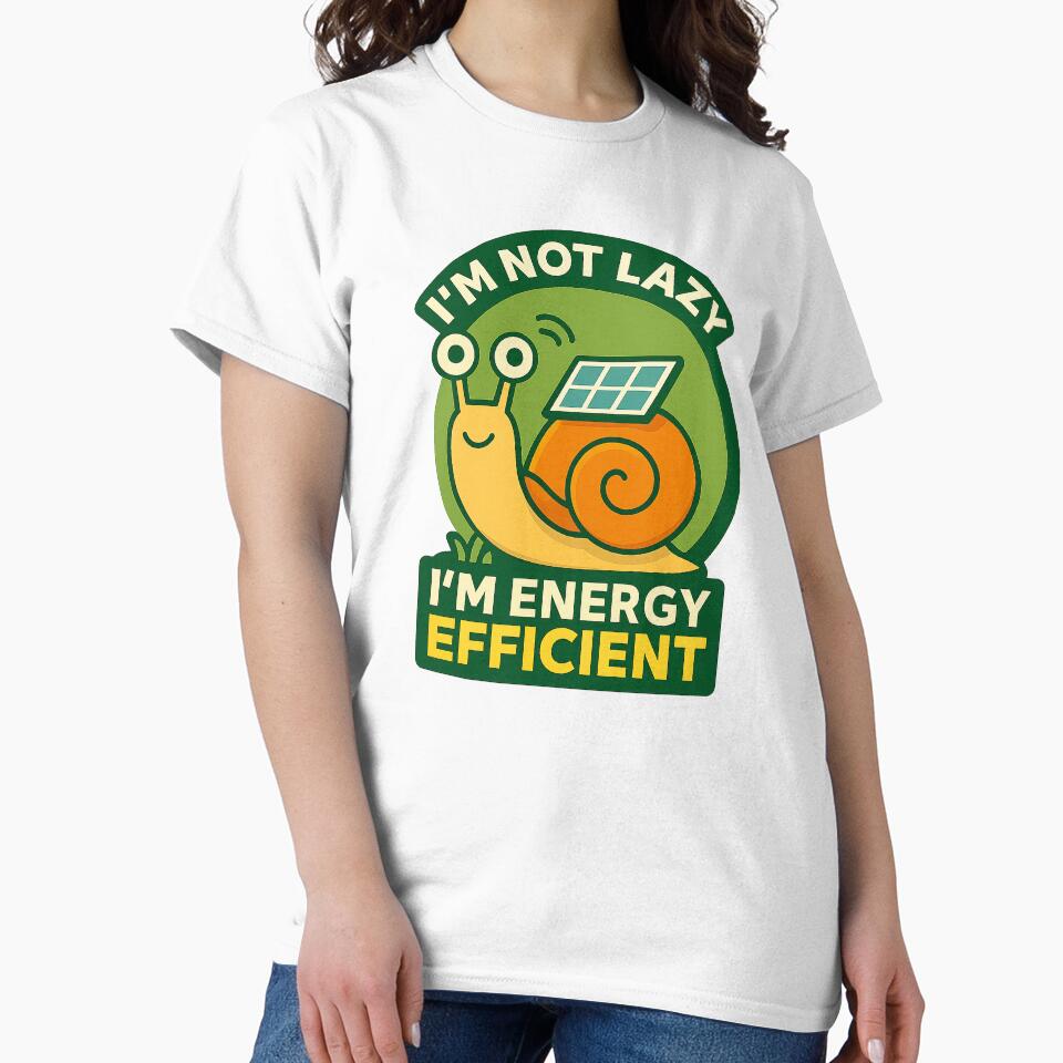 Snail Quote – “I’m Not Lazy, I’m Energy Efficient” | Eco Flat Humor by Modivox