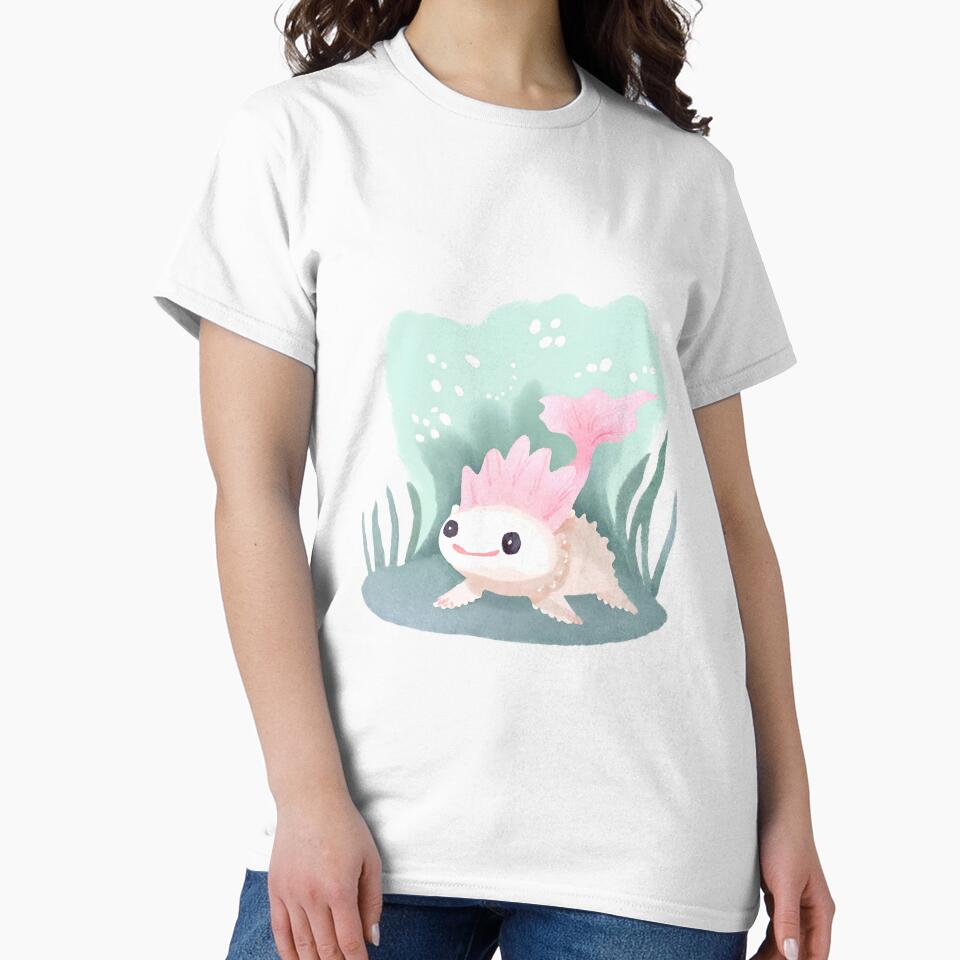 Cute Watercolor Axolotl by FarmOfCuties