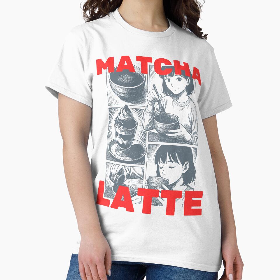 Matcha Latte Manga Panel Tee – Japanese Aesthetic by theinkedprintco