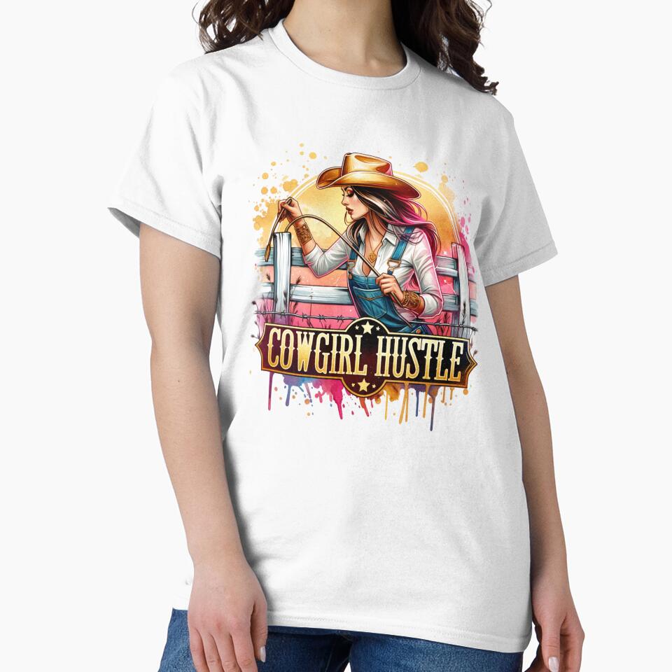 Cowgirl Hustle: T-shirt, Mug, Sticker & More by artedigital99