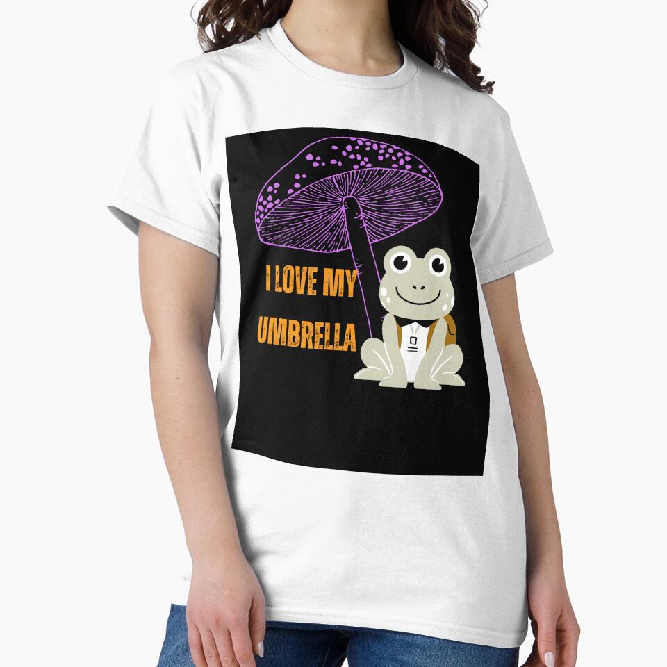 Frog and umbrella Mushroom sticker by Cosmicworld07